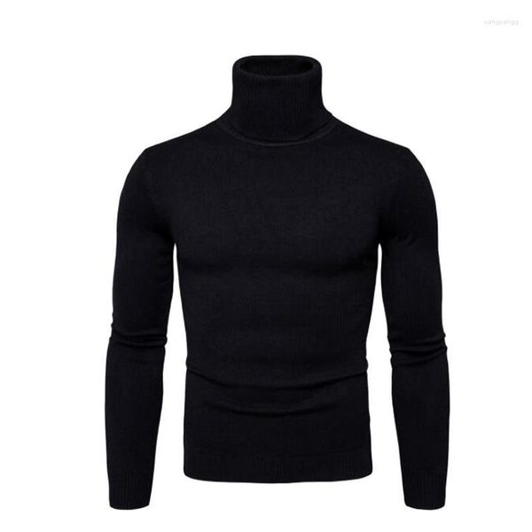 Gilet da uomo dolcevita per uomo slim fit manica lunga maglione casual tinta unita pullover a coste lavorato a maglia maglioni basic top