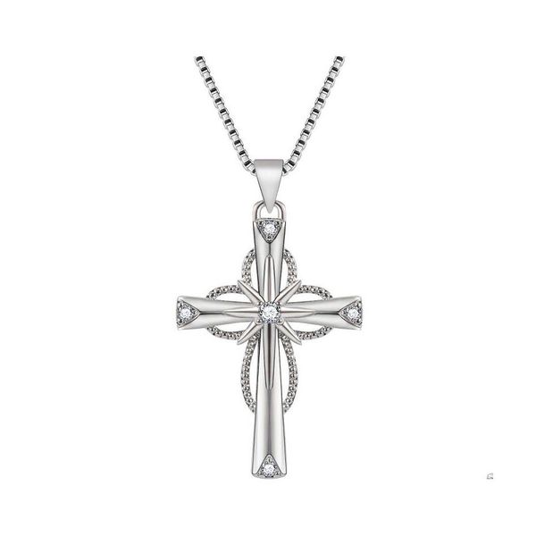 Colares pendentes Crystal Faith Hope Love Cruz Cross for Women Jewelry Dia dos namorados AMAR NIGADOR Casal Drop Deliver