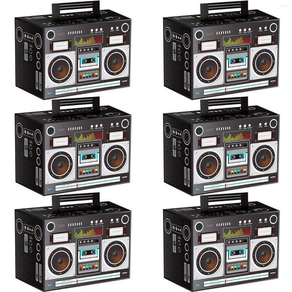 Geschenkpapier, 6 Stück, Neuheits-Boomboxen, 80er-Jahre-Boombox-Dekorationen, 90er-Jahre-Mottoparty-Box, Partygeschenke, Hip-Hop-Requisite, Radio-Dekoration