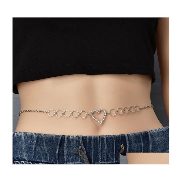 Cadeias de barriga feminino Moda Moda Stromestone Cintura da cintura J￳ias Cristal de cristal Cristal de festas sexy presente C3 Drop Delivery Dhb6e