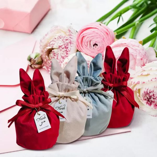 Ears de coelho Bolsas de doces Faneta Flaneta Páscoa Coelhinho Joóis de Chocolate Jóias Pacotes Bolsas de Casamento Caixa de Mistério dos Namorados Presentes do Dia dos Namorados