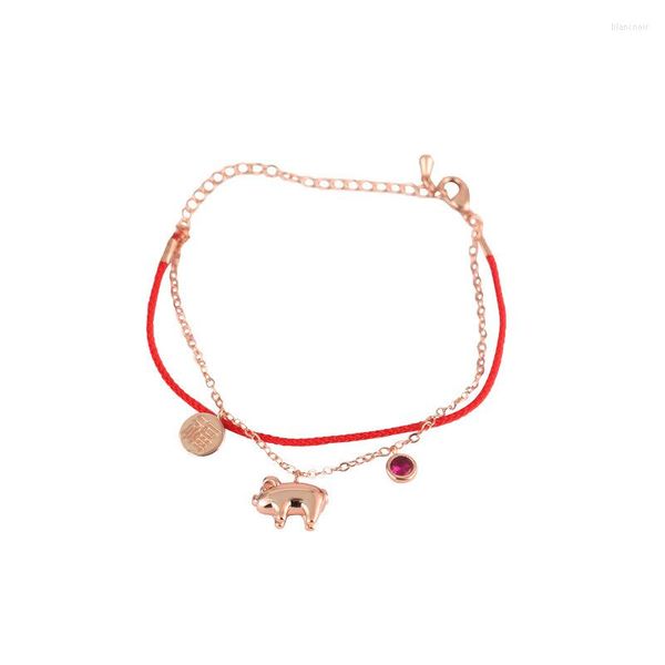 Link Bracelets Transhipment Fashion Blessing Bening the Pig Ano Piglet Red Rape Bracelet Casal Ajuste Mulheres