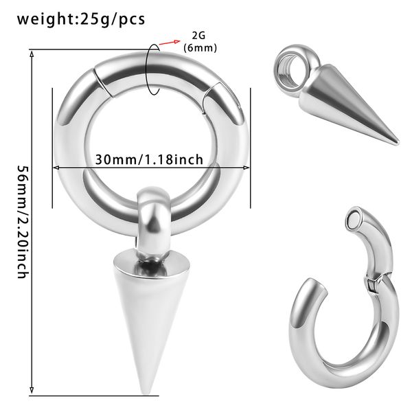 Anéis de umbigo, botão de sino, vankula, 2 peças, brinco de argola redonda, expansores de peso de orelha, joia de piercing corporal, medidores de brinco, macas