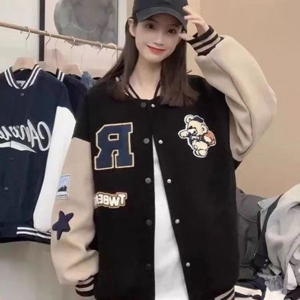 Giacche da donna Deeptown Harajuku Giacca da baseball moda Donna Carino oversize College Bomber Cappotto Autunno Inverno Coreano Streetwear Felpe 230202