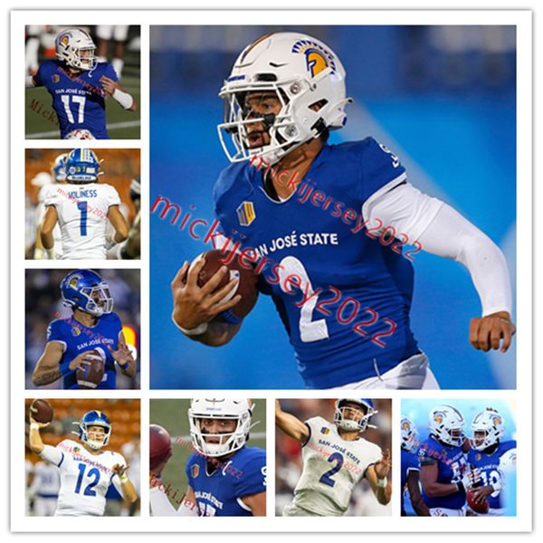 Abbigliamento da football americano universitario Maglia da football San Jose State cucita su misura Elisha Guidry Jabari Bates Jalen Apalit-Williams Kenyon Sims Bryun Parham San Jose St