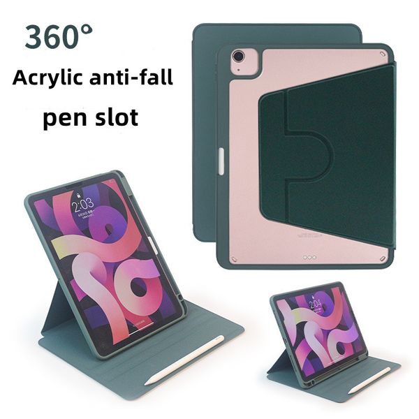 360 градусов вращающийся гибридный акрил для iPad Case 2022 10.2 8th 9,7 Mini 6 7,9 2021 Pro 11 10,5 воздух 1 2 3 4 5 с прозрачной бухте