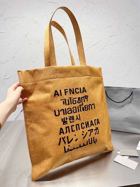 2023 New Seven Country Letter Paper Bag Shopping Tote casal Caso japonês coreano Casual ombro