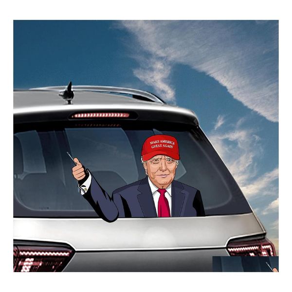 Diğer dekoratif çıkartmalar ABD başkanlık seçim arabası biden ön cam çıkartması Trump American Wiper Drop Teslimat Ev Bahçe Dekoru DHGQS