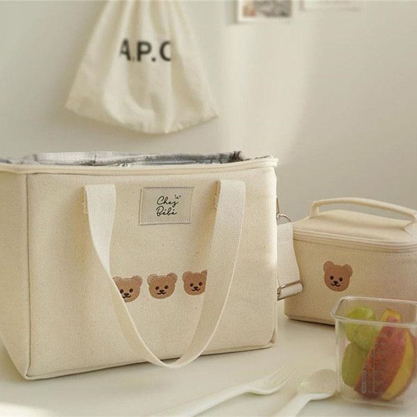 MILANCEL 2023 Frühling Bär Stickerei Mom Koreanische Isolierung Tuch Tasche Mode Mumie Messenger