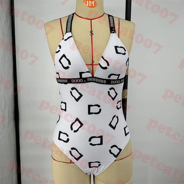 Costume da bagno intero firmato lettera logo costumi da bagno per donna bikini sexy da donna con scollo a V