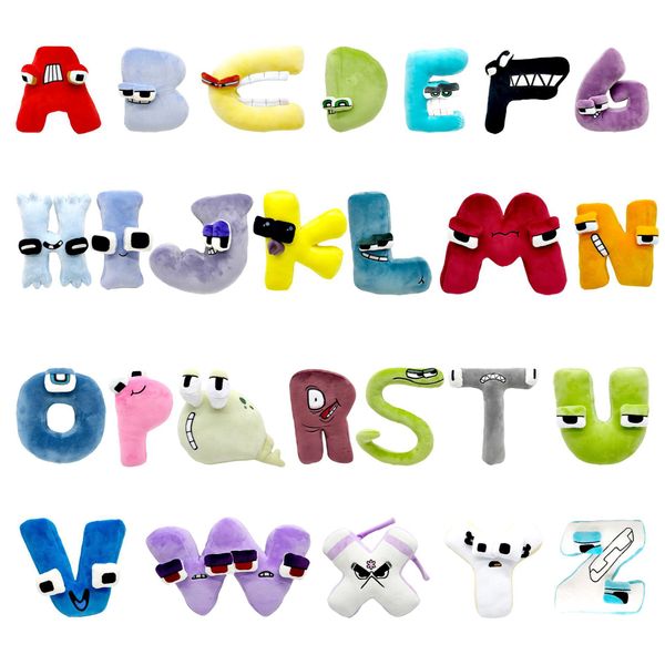 26 Stile Lorey Alphabet Plüschtiere Spielzeug Tierplüschtier Bildungspuppe für Kinder Weihnachtsgeschenk 20 cm LT0001