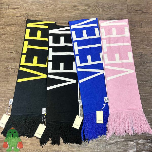 Erkek Tişörtler Yüksek Sokak Moda Sıcak Eşarp Mektubu Baskı Püskül Çift Şal Scarf Vetements T-Shirt G230202