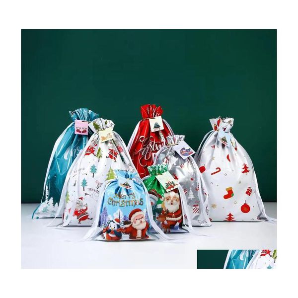 Decorazioni natalizie Decorazione Dstring Bundle Bocca Sacchetto di caramelle Regalo Consegna all'ingrosso Drop Home Garden Forniture per feste festive Dhstr