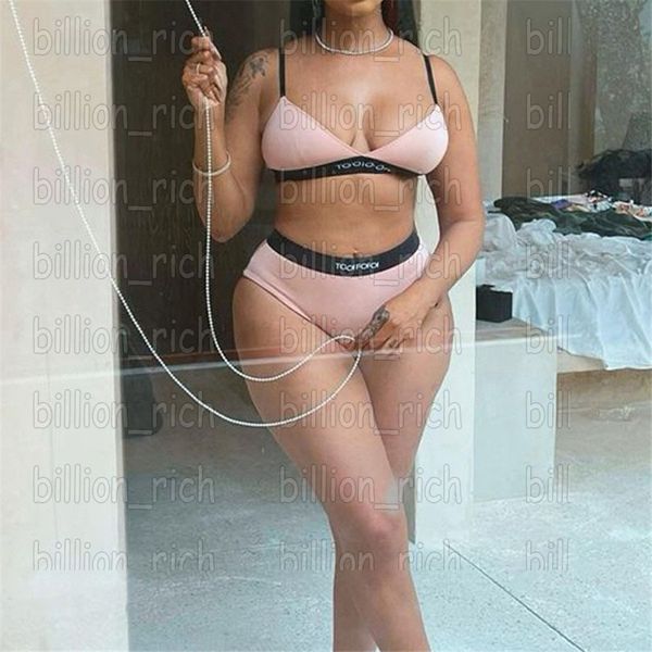 Lüks Bayan Bikini Mayo Pembe Plaj Sütyen Külot Set Rahat Tel Ücretsiz Spor Iç Çamaşırı Siyah Spor Sutyeni Külot Bölünmüş Mayo