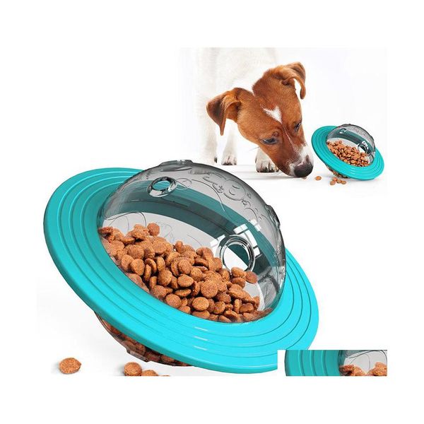 Hundespielzeug, Kauartikel, fliegende Untertasse, Spielscheiben, Katzenkauartikel, auslaufender Slow-Food-Feeder-Ball, Welpen-IQ-Trainingsspielzeug, Anti-Choke-Puzzle, Hunde-Drop-D-DHD5Q