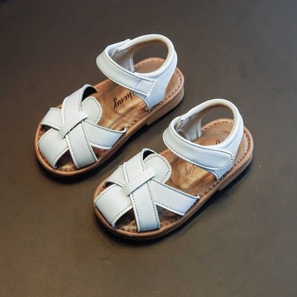 COZULMA Nuovi sandali in pelle moda per bambini Ragazze Princess Party Flats Bambini Calzature casual Scarpe a punta chiusa