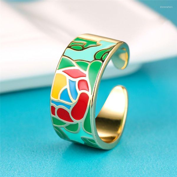 Обручальные кольца многоцветные масляные ленты простые мод