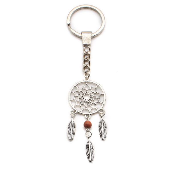 Anelli chiave Dream Catcher Stone Stone Natural Gemstone Bead Sier Torchia placcata per donne Regali di gioielli Delivery Dh3S0