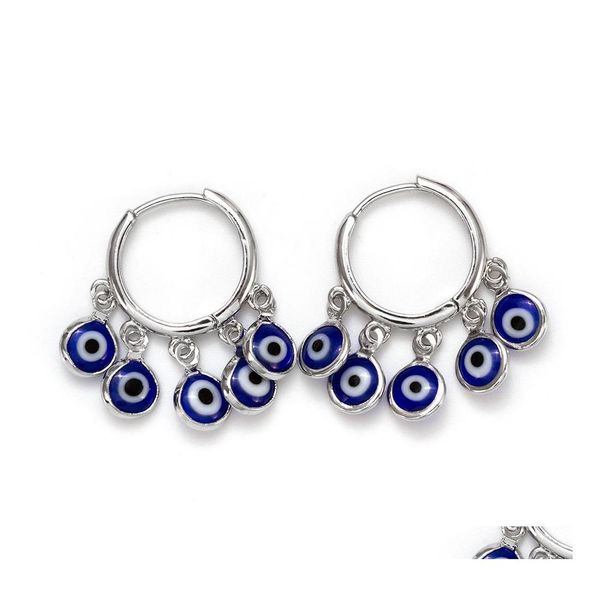 Baumeln Kronleuchter Modeschmuck Türkisches Symbol Böser Blick Ohrringe Blaue Augen Creolen Drop Lieferung Dh1E3