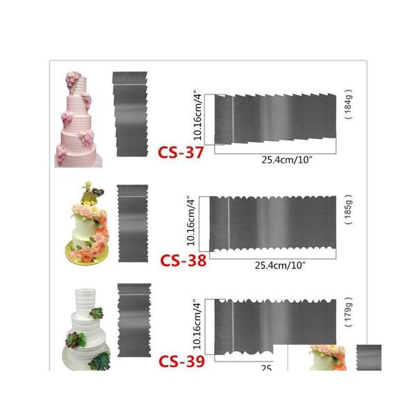 Backen Gebäck Werkzeuge 1 Stück Kuchen Schaber Edelstahl Kamm Vereisung Glätter Werkzeug Deco H58C Drop Lieferung Hause Garten Küche esszimmer B Dhdma