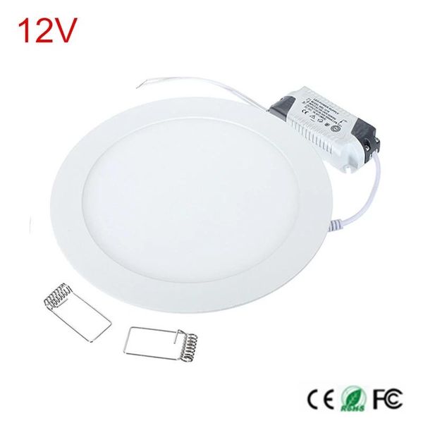 Downlights 12V Downlight LED 3W 4W 6W 9W 12W 15W 25W Tensione di sicurezza Soffitto Drip del pannello arrotondata