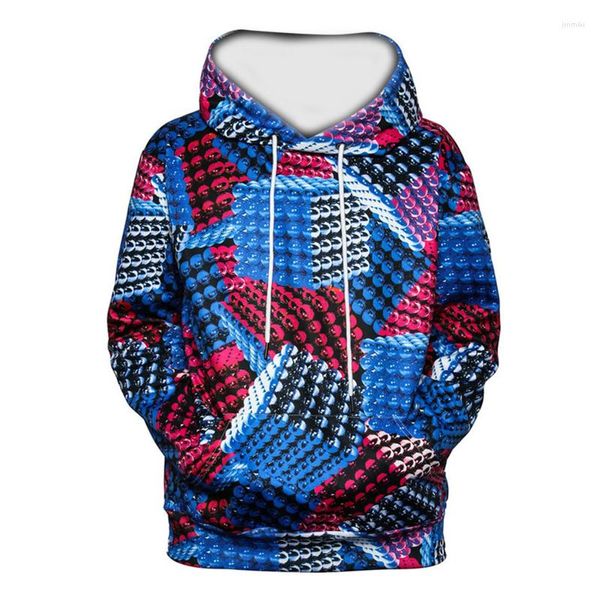 Felpe con cappuccio da uomo Palline magnetiche Felpa con cappuccio 3D Uomo Donna Manica lunga PulloVer Felpa con cappuccio Casual Stampa all over Tuta di marca 7XL