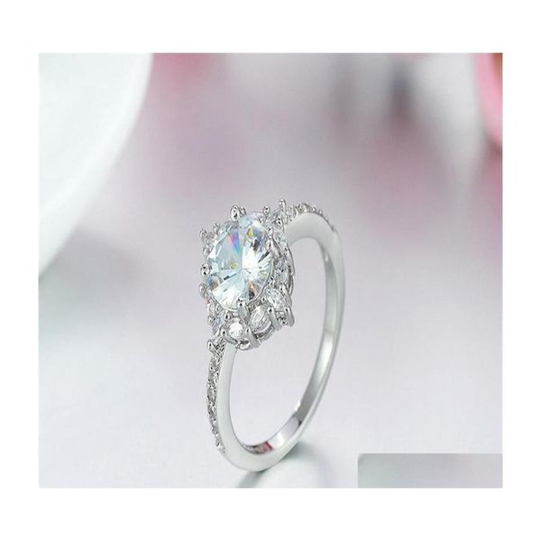 Band Rings Big Stone Ring Fashion Wedding Jewelry With Crystal Diamond Gift 3538 Q2 Drop Delivery DHHDC