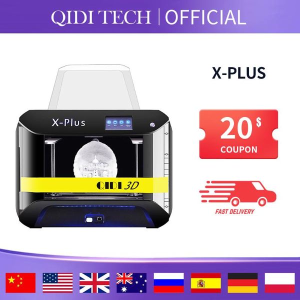 IMPRESSORES TECH 3D Impressora X-plus Grande tamanho Inteligente Grade Industrial Mpresora Wi-Fi Função de alta precisão Print FacesheildPrissters
