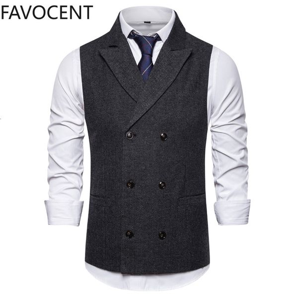 Gilet da uomo Abito doppiopetto Gilet senza maniche Blazer formali vintage per matrimonio chaleco 230203