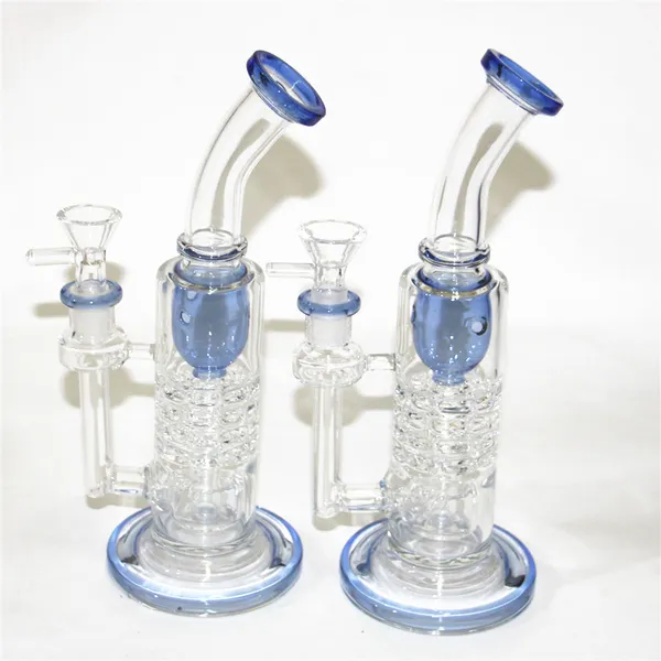 Bonga de vidro Bonga vidro Tubos de água Reciclador Reciclador Bongos Dab Rig Burner Burner Catcher Bubbler com tigela de 14 mm