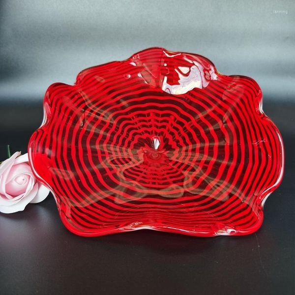 Lampada da parete in borosilicato soffiato a bocca stile Chihully piastre rosse lampade da soggiorno