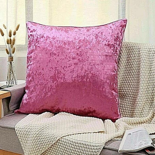 Travesseiros de veludo pastoral de travesseiro Almofadas de veludo para sofá de carro Capas decorativas da sala de estar 20x20 polegadas de vinho tinto
