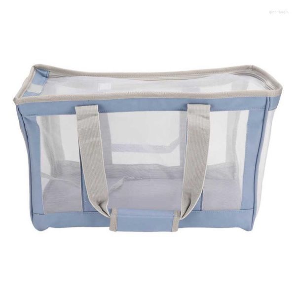 Capas de assento de carro de cachorro Portador de animais de estimação Bolsa de mão de mão Oxford Fabric portátil Pad macio ganchos de segurança azul para compras de gatos