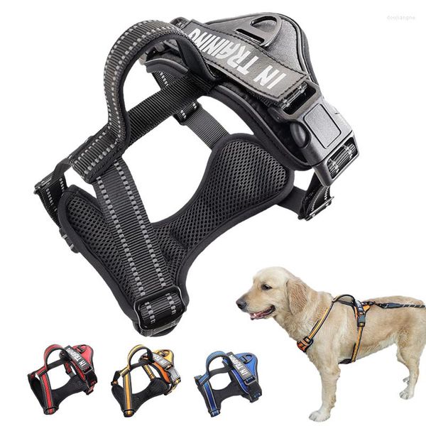 Collari per cani No Pull Service Imbracatura media per animali domestici Indolore per cani Abbigliamento Gilet tattico militare Luce riflettente Traspirante