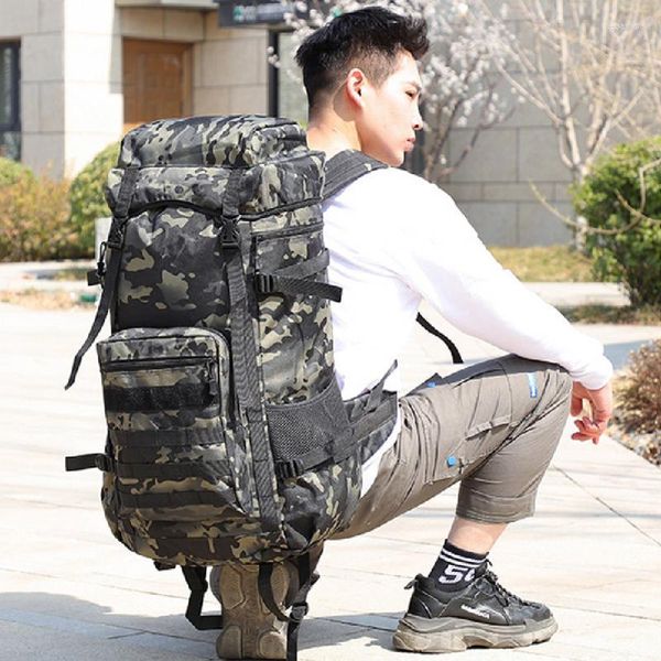 Rucksack 70L Männer Armee Militärische Taktische Wasserdichte Oxford Tuch Outdoor Reise Gepäck Rucksack Wandern Camping Jagd Taschen