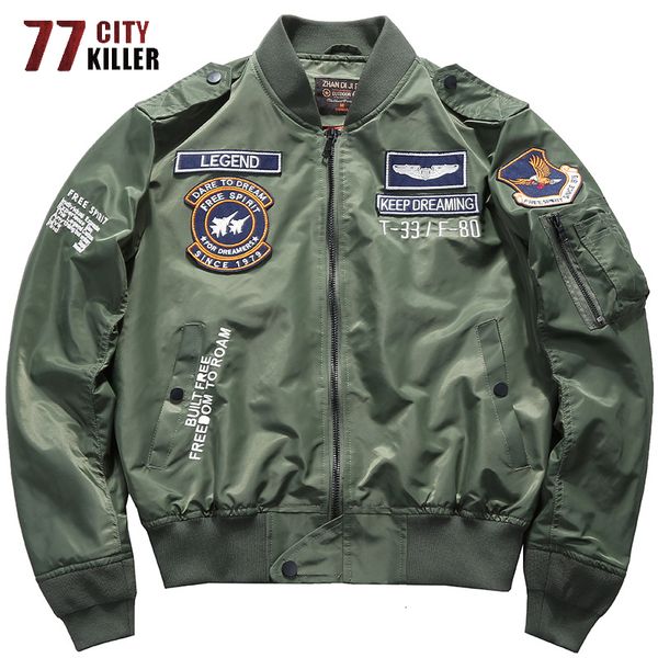 Giacche da uomo 77City Killer MA1 Giacca bomber primaverile da uomo Giacca a vento militare Pilota maschile Streetwear Cappotto multitasche Chaqueta Hombre 230203