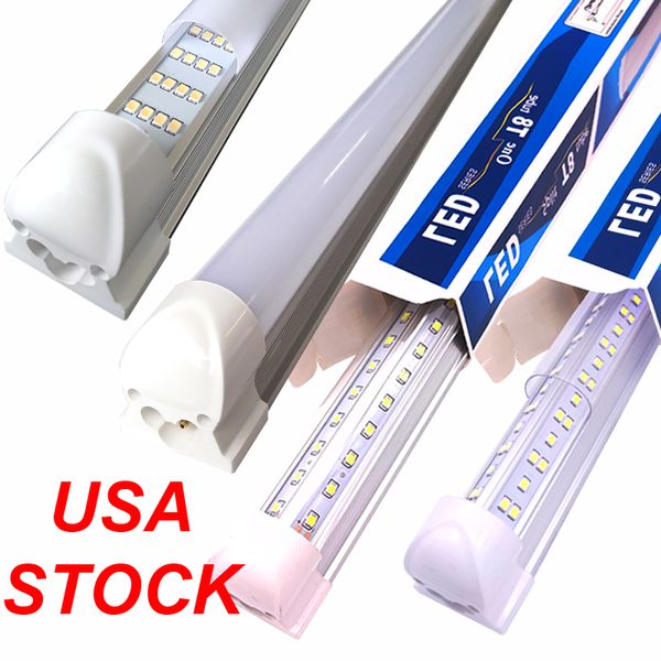 T8 a forma di V integrato bianco caldo colore bianco freddo 4ft 5ft 6ft 8ft Porta più fredda Tubi LED luce Doppi lati SMD2835 Luci da negozio a LED Crestech168