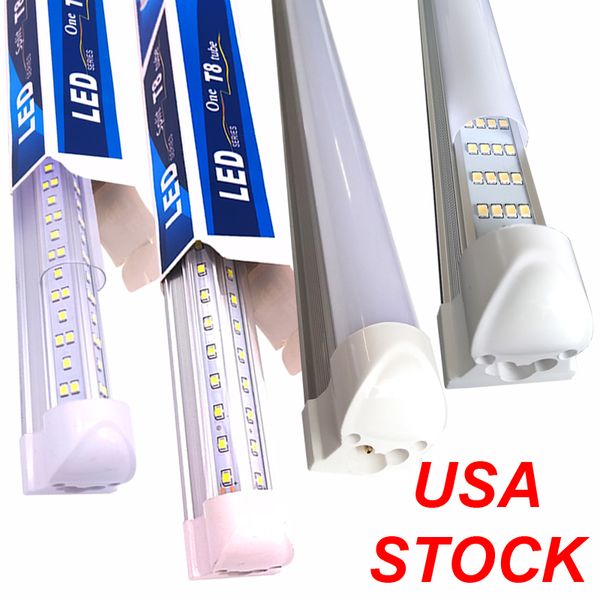 25pcs Entegre T8 LED Tüp Işık Çift Satır 4ft 5ft 8ft 8ft 8ft Çift Satır Soğutucu Aydınlatma LED mağaza ışıkları AC85-265V Tüm aksesuarlar Crestech168