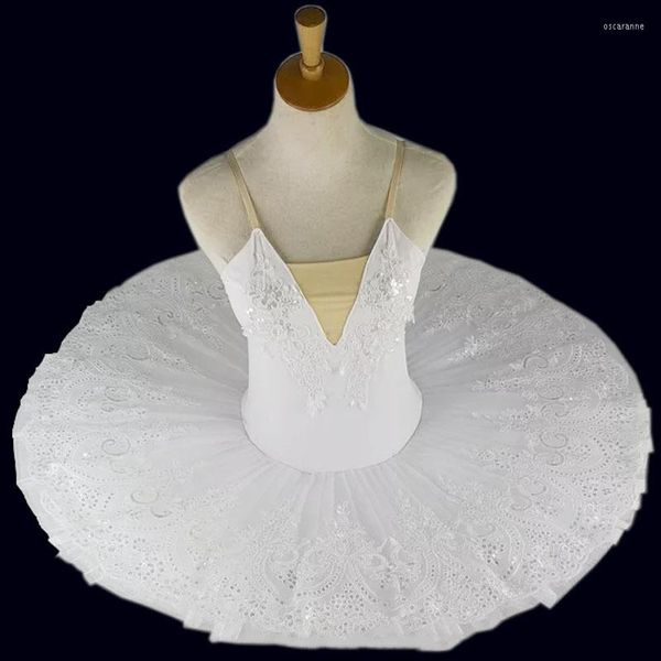 Bühnenverschleiß 2023 Weiß Ballett Tutu Kleid Mädchen Klassisches Kostüm für Frauen professioneller Tanzwettbewerb