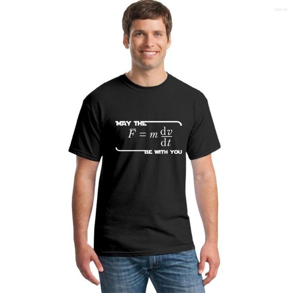 Magliette da uomo May The (F Mdv / DT) Be With You Divertente Fisica Science T-Shirt Summer Short Sleeve Geeks Tees Camisetas Hombre