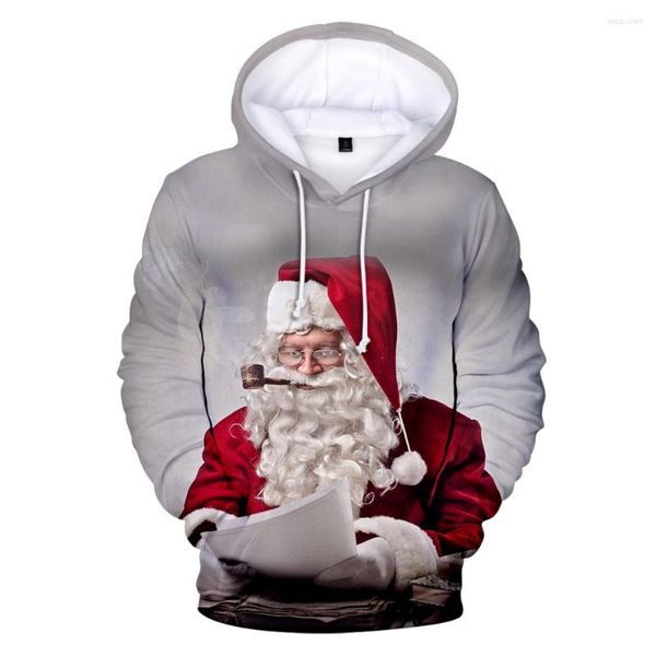 Felpe con cappuccio da uomo Buon Natale 3D Uomo/donna/s 2023 Moda Swearshirt Felpa con cappuccio Casual Top