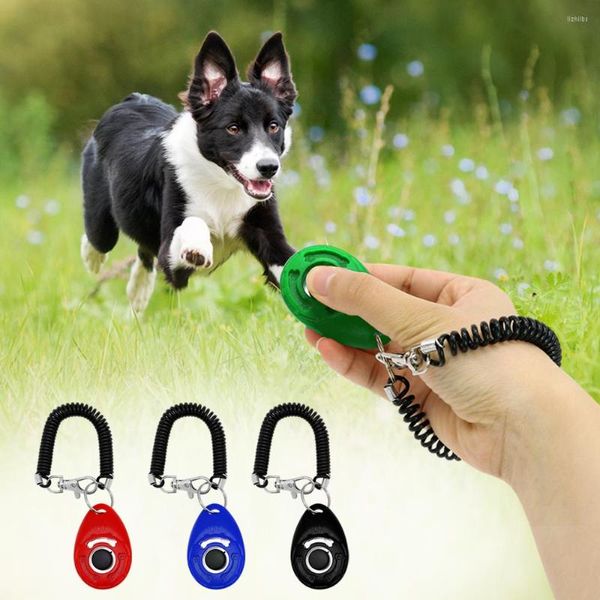 Hundebekleidung Clicker für Hunde Haustiertrainer Clicker Tragbarer Welpenhilfe-Leitfaden Gehorsam Kunststoffausrüstung Katzentraining