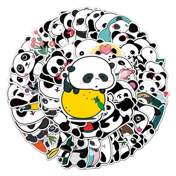 50 PCS Adesivi per bottiglie d'acqua per bambini Ragazze Adolescenti Vinile Vsco Adesivi estetici carini impermeabili TZ-XM-315 panda