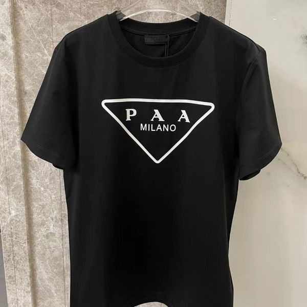 Roupas da moda ocidental Itália marca famosa sinal trilateral carta gráfica verão algodão puro gola xxxl rodada designer de luxo amante p home t-shirt tees tops