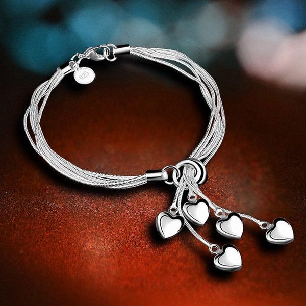 Link Armbänder Kette Großhandel Herz Armband Armreif Damen Modeschmuck Hand Mädchen Statement Schmuck GroßhandelLink