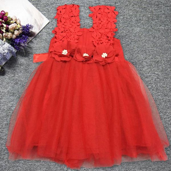 Mädchenkleider Mode Baby Mädchen Party Spitzenkleid Tüll Blumenkleid Niedliches Dridesmaid-Sommerkleid für Mädchen im Alter von 1–7 Jahren