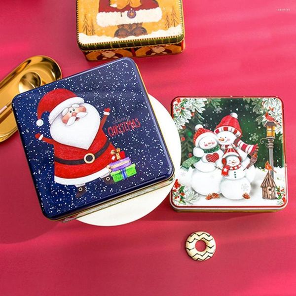 Decorazioni natalizie Scatole-lattine Durevole Grande capacità Ferro battuto Robusto Contenitore regalo per biscotti di Natale resistente alla ruggine Per la festa