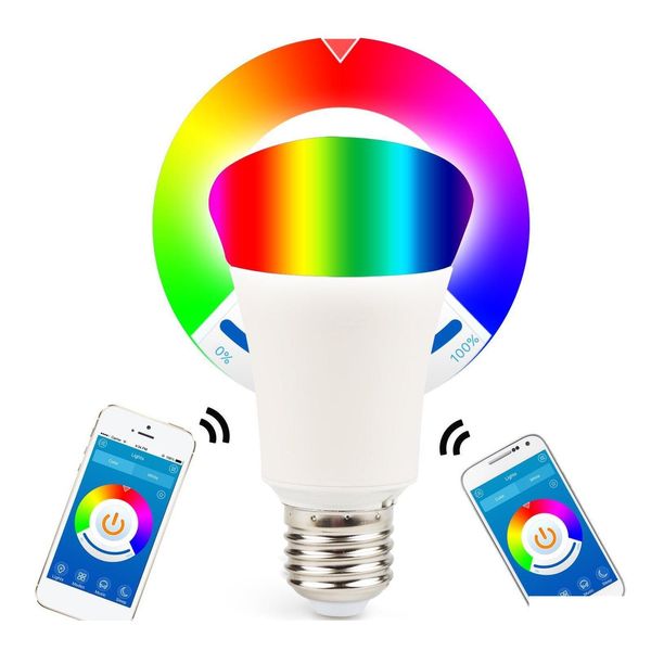 LED-Lampen Bluetooth 6W Smartphone-gesteuertes dimmbares Mticolored-Licht BB E26 E27 Lichter für iOS Android-Telefon und Tablet Drop Deliv Dhlg9