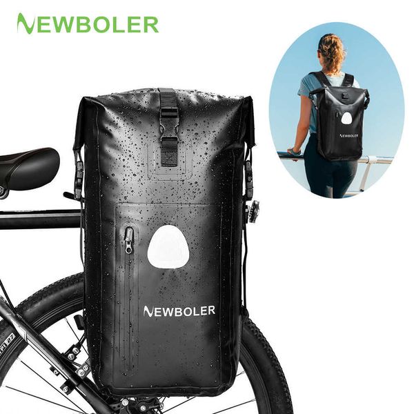 Borse laterali NEWBOLER 3 in1 Bike Pannier 20L Zaino Portabiciclette PVC Impermeabile Riflettente Spalla Velocità Ciclismo Luggag Bag 0201