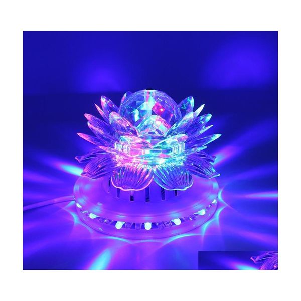 Effetti LED Luce effetto loto rotante 11W Rgb Crystal Stage 51 pezzi Lampada con perline per la decorazione domestica Dj Disco Bar Regalo Drop Delivery Li Dhvlu